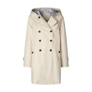 Ivory Shore Beige Trench Coat Save The Duck , Beige , Dames