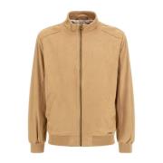 Beige Regular Fit Donsjas met Metalen Logo Guess , Beige , Heren