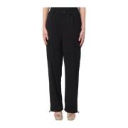 Straight Trousers Twinset , Black , Dames