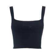 Zacht Viscose Crop Top Max Mara Weekend , Black , Dames