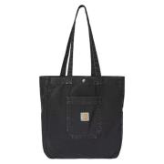 Garrison Tote Zwart Stone Geverfd Carhartt Wip , Black , Dames