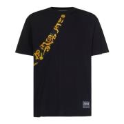 Zwarte T-shirt en Polo Collectie Versace Jeans Couture , Black , Heren