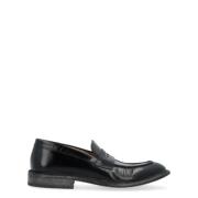 Vintage Zwart Leren Loafer Moma , Black , Heren