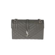 Pre-owned Leather shoulder-bags Yves Saint Laurent Vintage , Gray , Da...