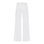 Wide Trousers 7 For All Mankind , White , Dames