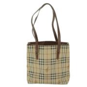 Pre-owned Canvas shoulder-bags Burberry Vintage , Beige , Dames