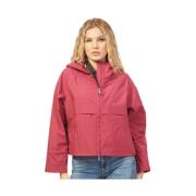 Rode Waterdichte Crop Jas K-Way , Red , Dames