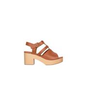 High Heel Sandals Sessun , Brown , Dames