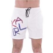 Witte Logo Print Zwemshorts Karl Lagerfeld , White , Heren