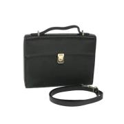 Pre-owned Leather handbags Burberry Vintage , Black , Dames