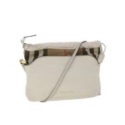 Pre-owned Leather shoulder-bags Burberry Vintage , Beige , Dames