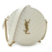 Pre-owned Leather shoulder-bags Yves Saint Laurent Vintage , White , D...