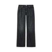 Zwarte Denim Flare Broek Closed , Black , Dames