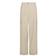 Trousers Momoni , Beige , Dames