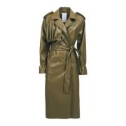 Vegan Militaire Trenchcoat THEMOIRè , Green , Dames