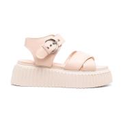 Flat Sandals AGL , Beige , Dames