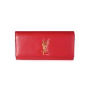 Pre-owned Leather clutches Yves Saint Laurent Vintage , Red , Dames