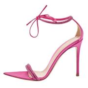 Pre-owned Satin sandals Gianvito Rossi Pre-owned , Pink , Dames