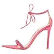 Pre-owned Satin sandals Gianvito Rossi Pre-owned , Pink , Dames