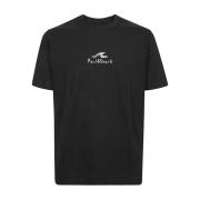 Jersey Katoen Bedrukt T-shirt Paul & Shark , Black , Heren