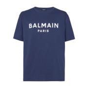 T-Shirts Balmain , Blue , Heren