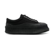 Zwarte Leren Sneakers voor Vrouwen Jil Sander , Black , Dames