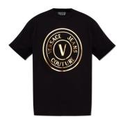 Logo-bedrukt T-shirt Versace Jeans Couture , Black , Heren
