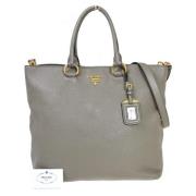 Pre-owned Leather handbags Prada Vintage , Gray , Dames