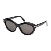 Oval Black Sunglasses Tom Ford , Black , Dames