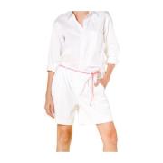 Witte Chino Bermuda Shorts Gabardine Mason's , White , Dames