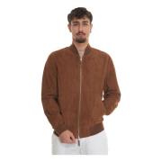 P0L037 leather harrington jacket Harmont & Blaine , Brown , Heren