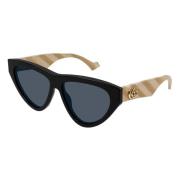 Stijlvolle Zonnebril Zwarte Frame Gucci , Black , Dames