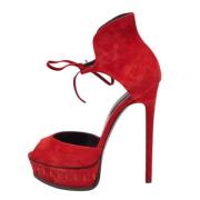 Pre-owned Suede sandals Casadei Pre-owned , Red , Dames