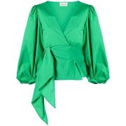 Groene V-hals Blouse P.a.r.o.s.h. , Green , Dames