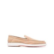 Beige Leren Loafers voor Mannen Santoni , Beige , Heren