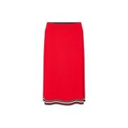 Casual Geplooide Midi Rok Tommy Hilfiger , Red , Dames