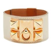 Pre-owned Leather bracelets Hermès Vintage , Yellow , Dames