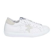 Witte Leren Ster Sneakers 2Star , White , Dames