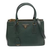 Pre-owned Leather totes Prada Vintage , Green , Dames