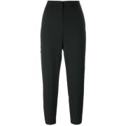 Cigarettebroek met kanten inzetstukken Twinset , Black , Dames