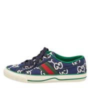 Pre-owned Canvas sneakers Gucci Vintage , Blue , Dames