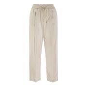 Wide Trousers Herno , Beige , Dames