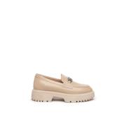 Linnen loafers Nerogiardini , Beige , Dames