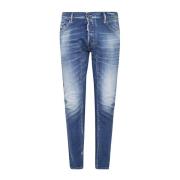 Slim Fit Blauwe Jeans Dsquared2 , Blue , Heren