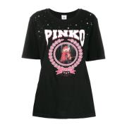 Zwarte Dames T-shirt Pinko , Black , Dames