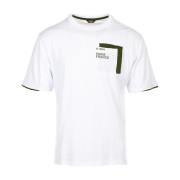 Witte T-shirts en Polos met Contrastzakken K-Way , White , Heren