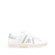 Glitter Bloemenprint Sneakers Premiata , White , Dames