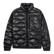 Heren Puffer Jas Zwart Blauer , Black , Heren