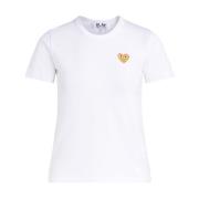 Wit Hart Goud T-shirt Comme des Garçons Play , White , Dames