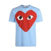 T-Shirts Comme des Garçons Play , Blue , Heren